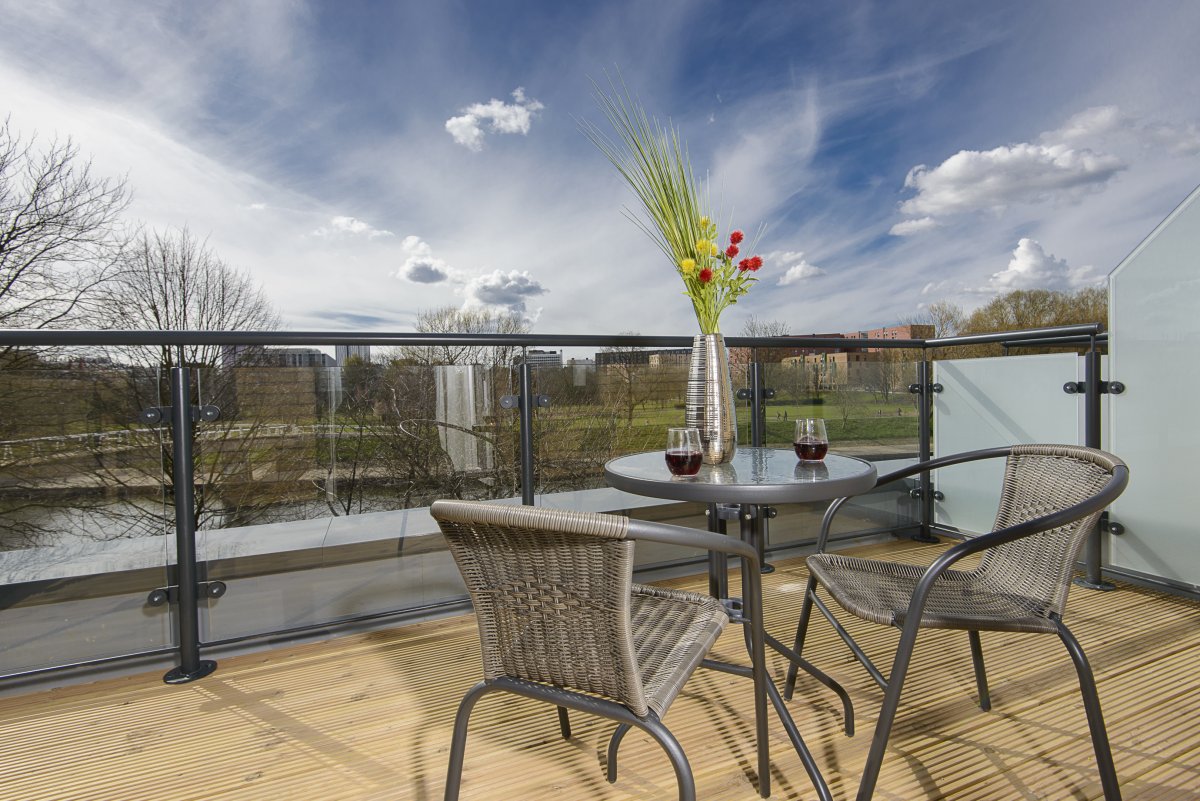 Villa 3 balcony overlooking the river